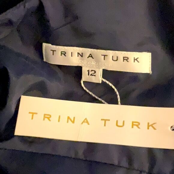 TRINA TURK NWT CLEMENTE BACK TWIST SLEEVELESS DRESS INDIGO BLUE SIZE 12 - Picture 8 of 9